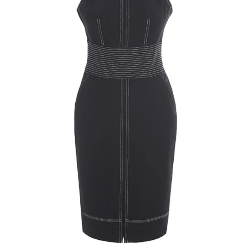 Gorgeous black and white dress with zippers